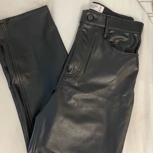 Abercrombie & Fitch: the ankle straight ultra high rise leather pants